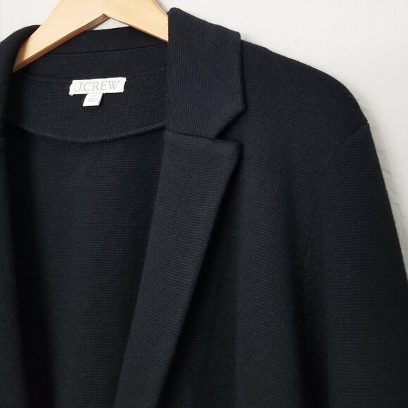 J.Crew Cecile Relaxed Sweater-Blazer Cardigan Jacket M Black Wool Blend BF013 - Picture 14 of 16
